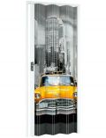 Kunststoff-Falttr NY-Skyline, BxH: 88,5x202 cm, Wei mit Motivdruck