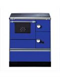 Festbrennstoffherd K 176, Stahl blau, 5 kW, Dauerband, Herdplatte& Backofen
