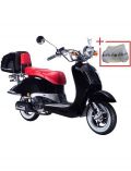 Motorroller Strada, 50 ccm, schwarz-rot