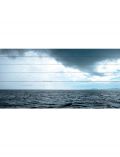 Holzbild Wellen und Wolken, 40x80 cm Echtholz