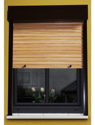 Kunststoff Vorbau-Rollladen Festma, BxH:160 x150 cm, holzfarben-braun