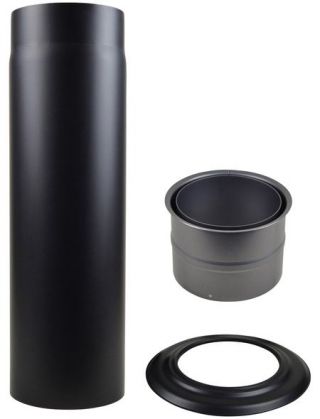 Rauchrohr-Set,  120 mm, Ofenrohr fr Kaminfen, schwarz