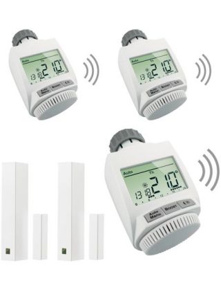 Smart Home Set Heizkrperlsung Premium, 5-tlg., Heizkrperthermostat / Fensterkontakt